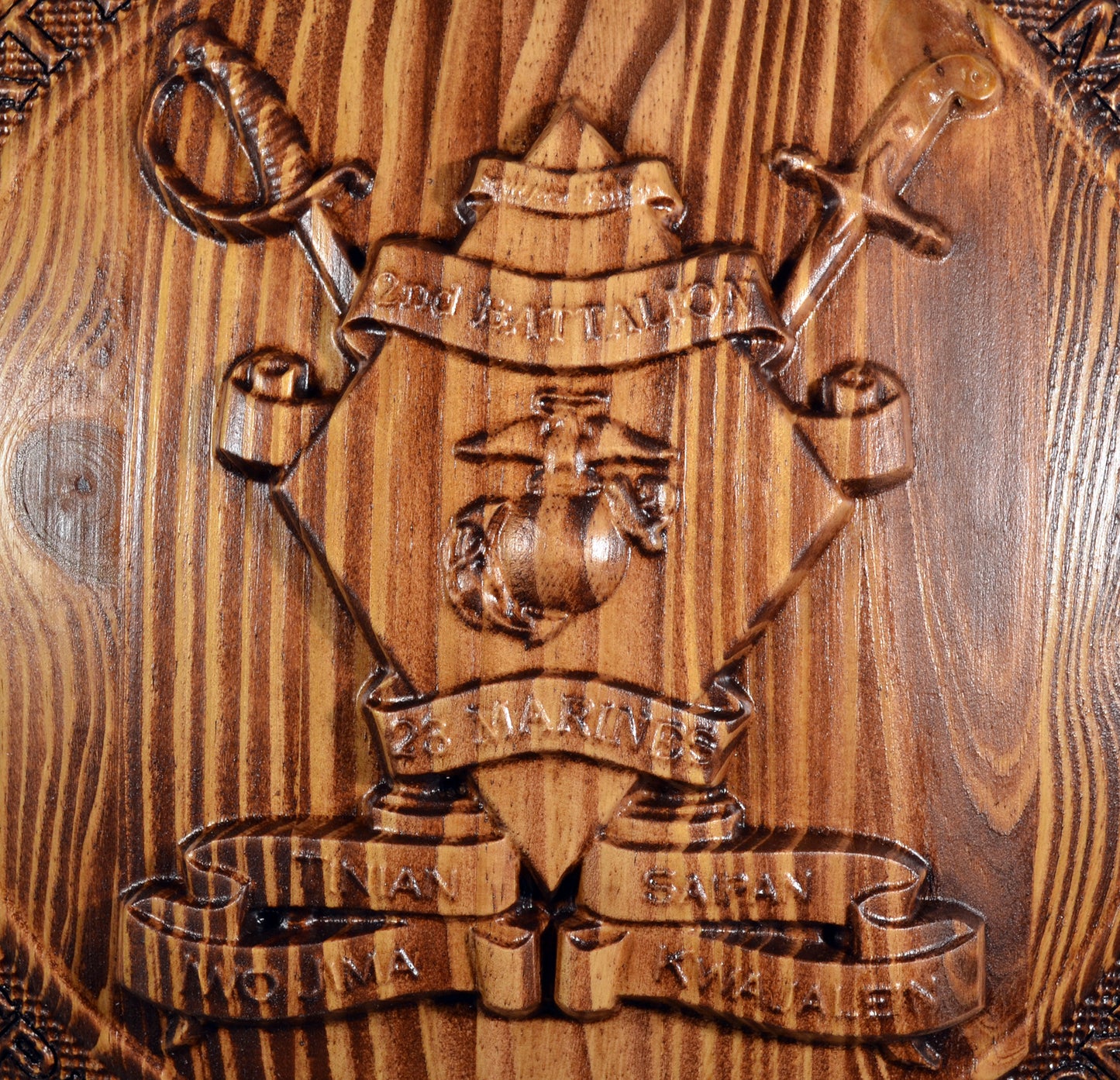 USMC 2nd Battalion 23rd Marines, USMC 3d wood carving, military plaque