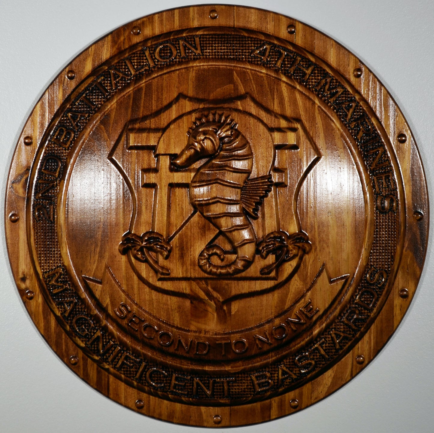 USMC 2nd Battalion, 4th Marines, Unit Emblem, US Marine Corps, military plaque