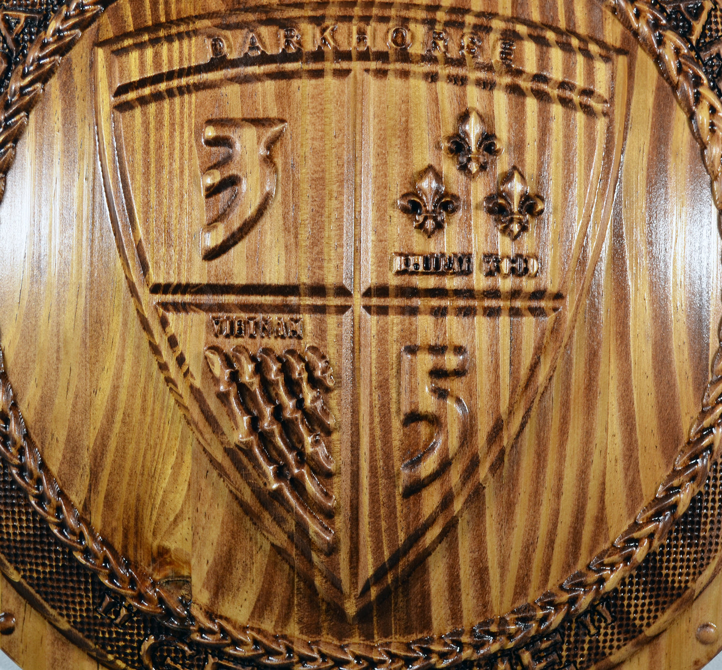 USMC 3rd Battalion 5th Marines, stained 3d wood plaque, military plaque
