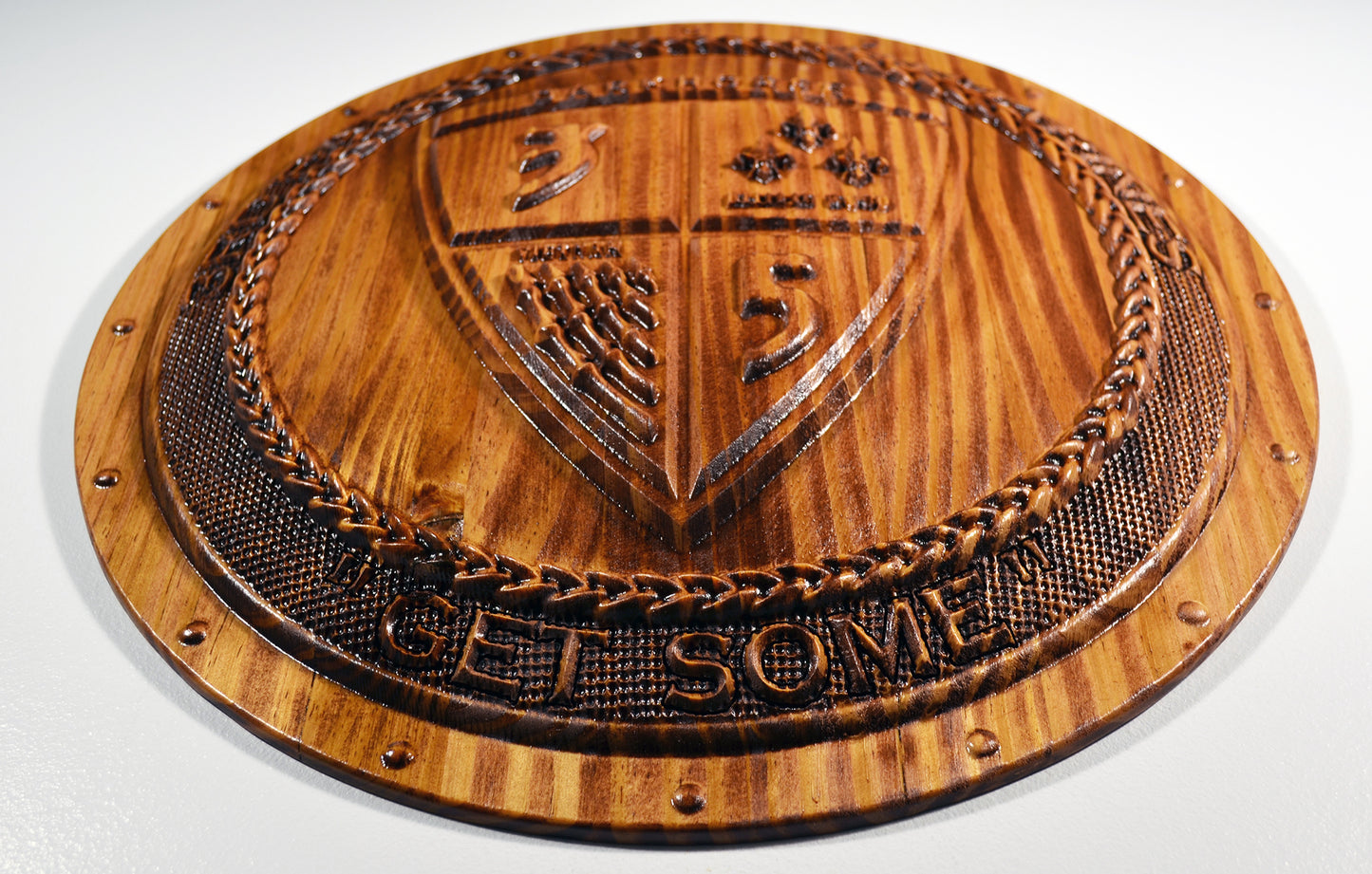 USMC 3rd Battalion 5th Marines, stained 3d wood plaque, military plaque