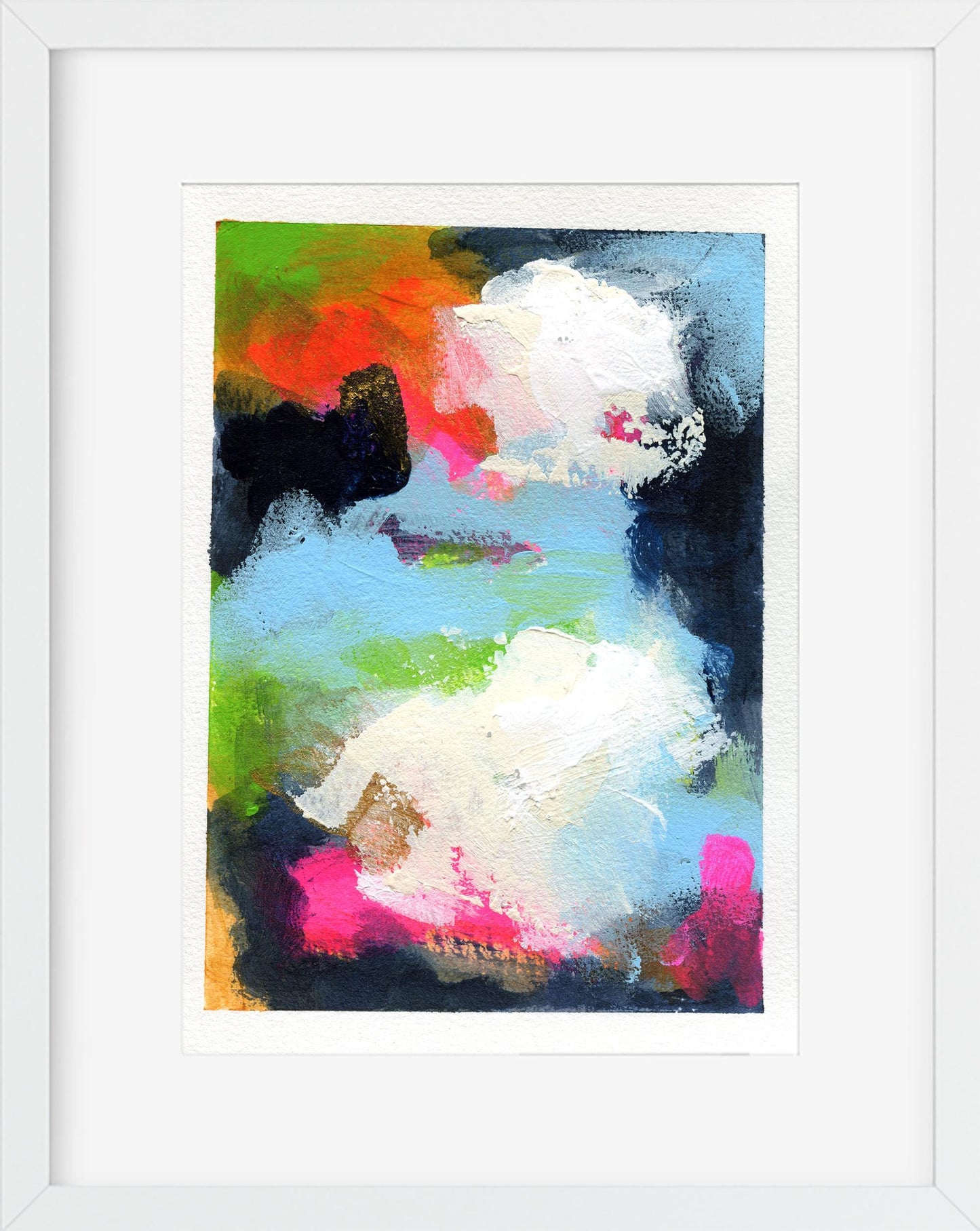 Abstract hand painted original watercolor painting 5x7, small wall gallery art, abstract wall art
