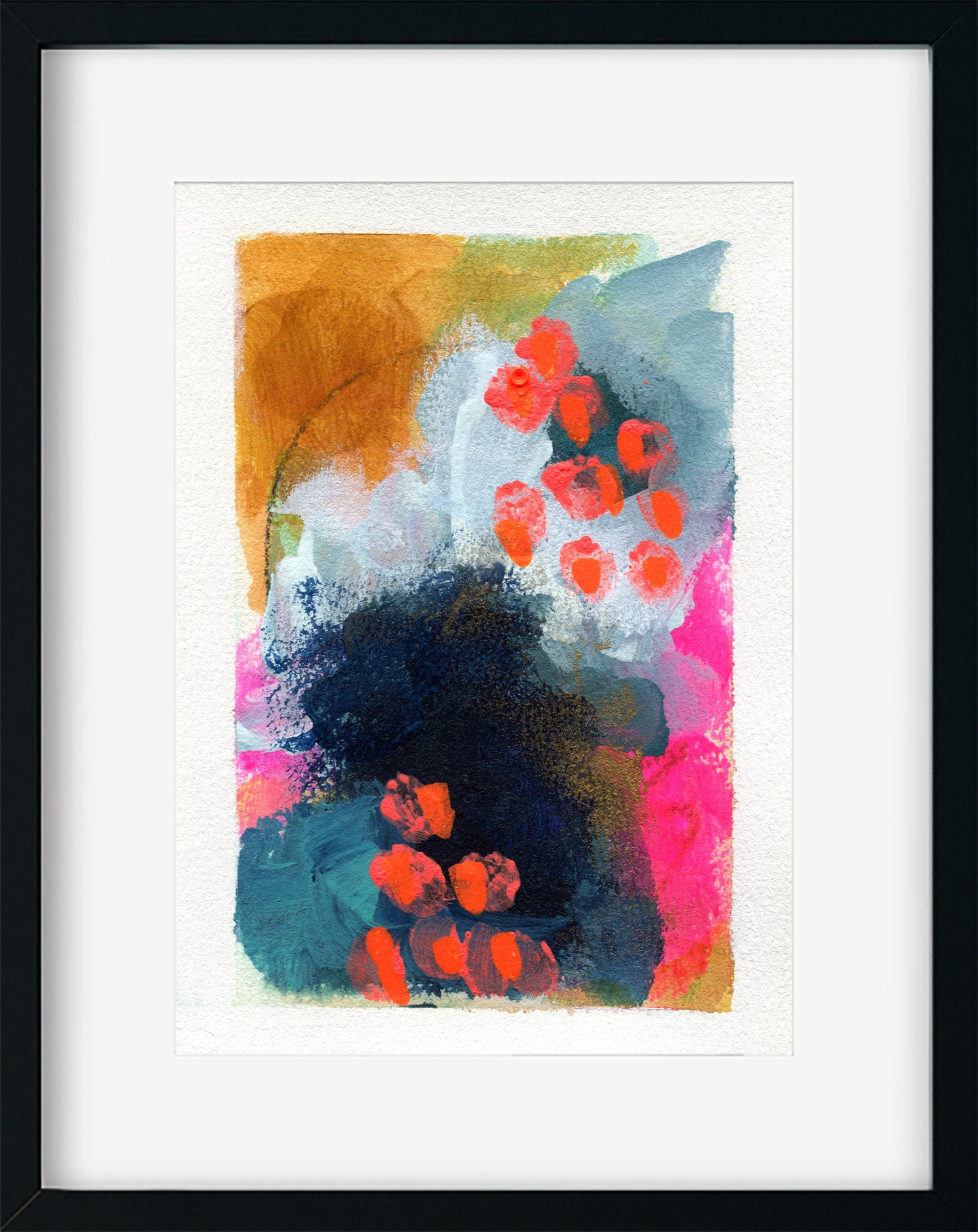 Abstract hand painted original watercolor painting 5x7, small wall gallery art, abstract wall art