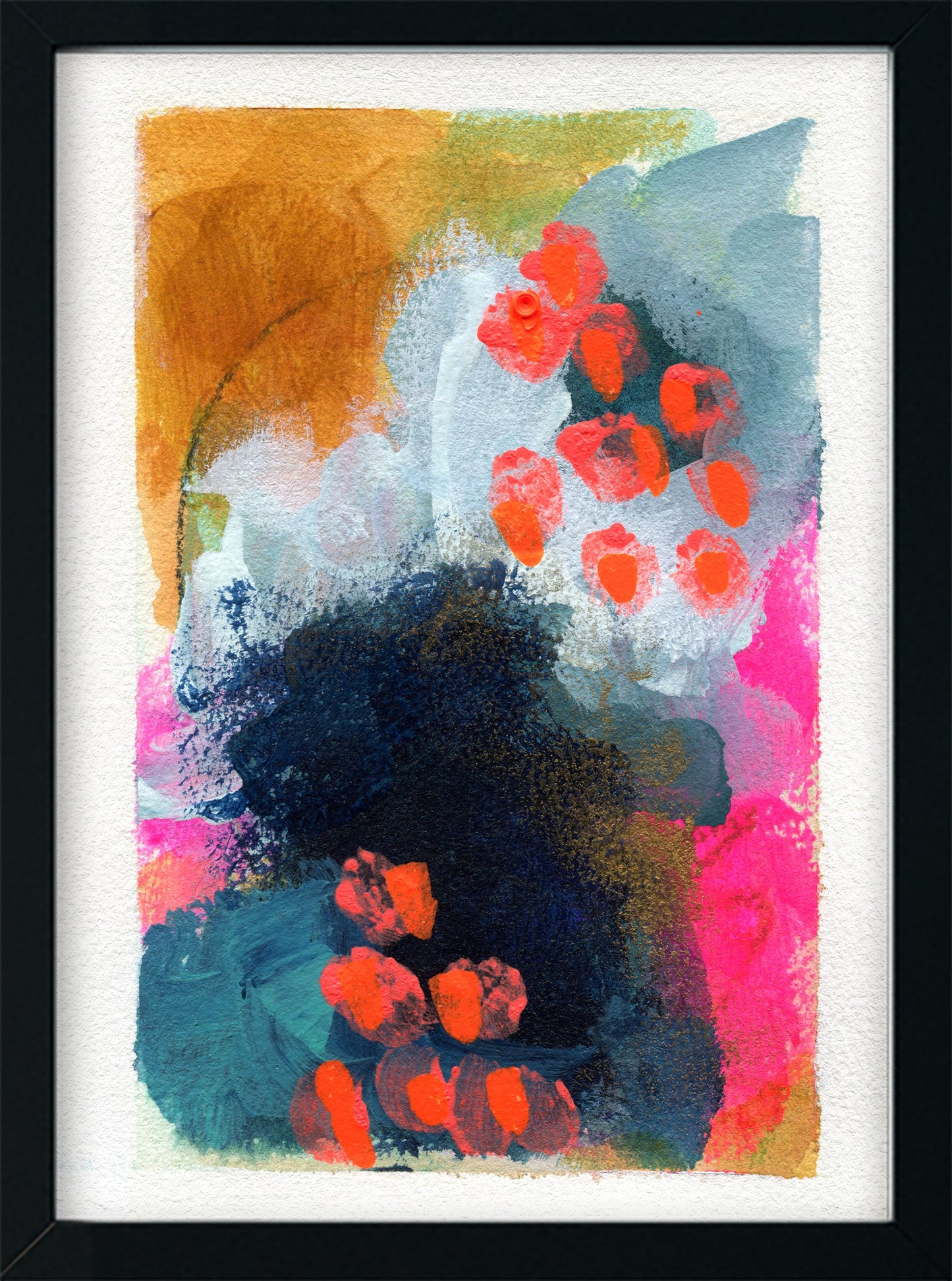 Abstract hand painted original watercolor painting 5x7, small wall gallery art, abstract wall art