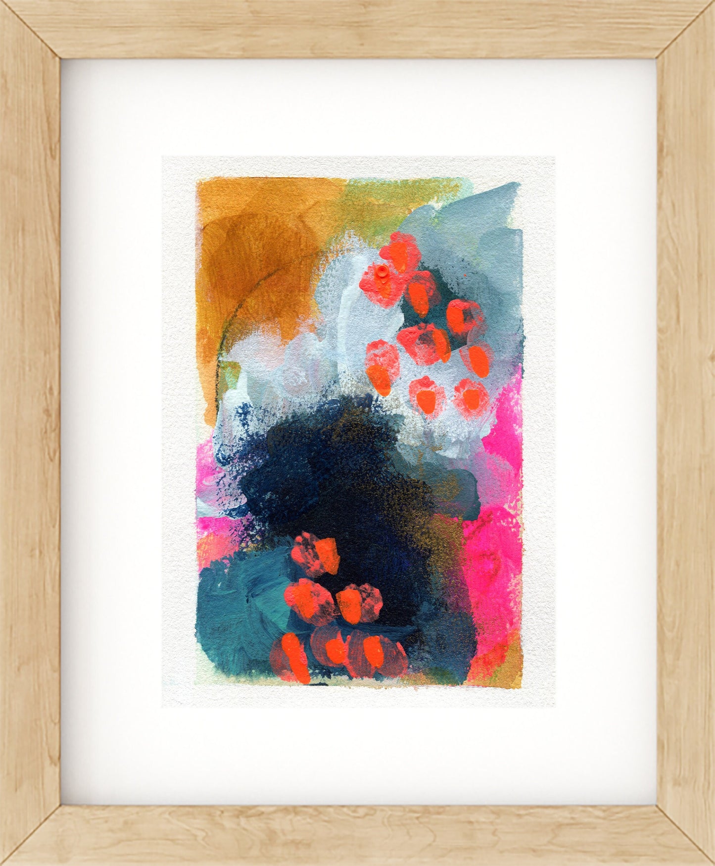 Abstract hand painted original watercolor painting 5x7, small wall gallery art, abstract wall art