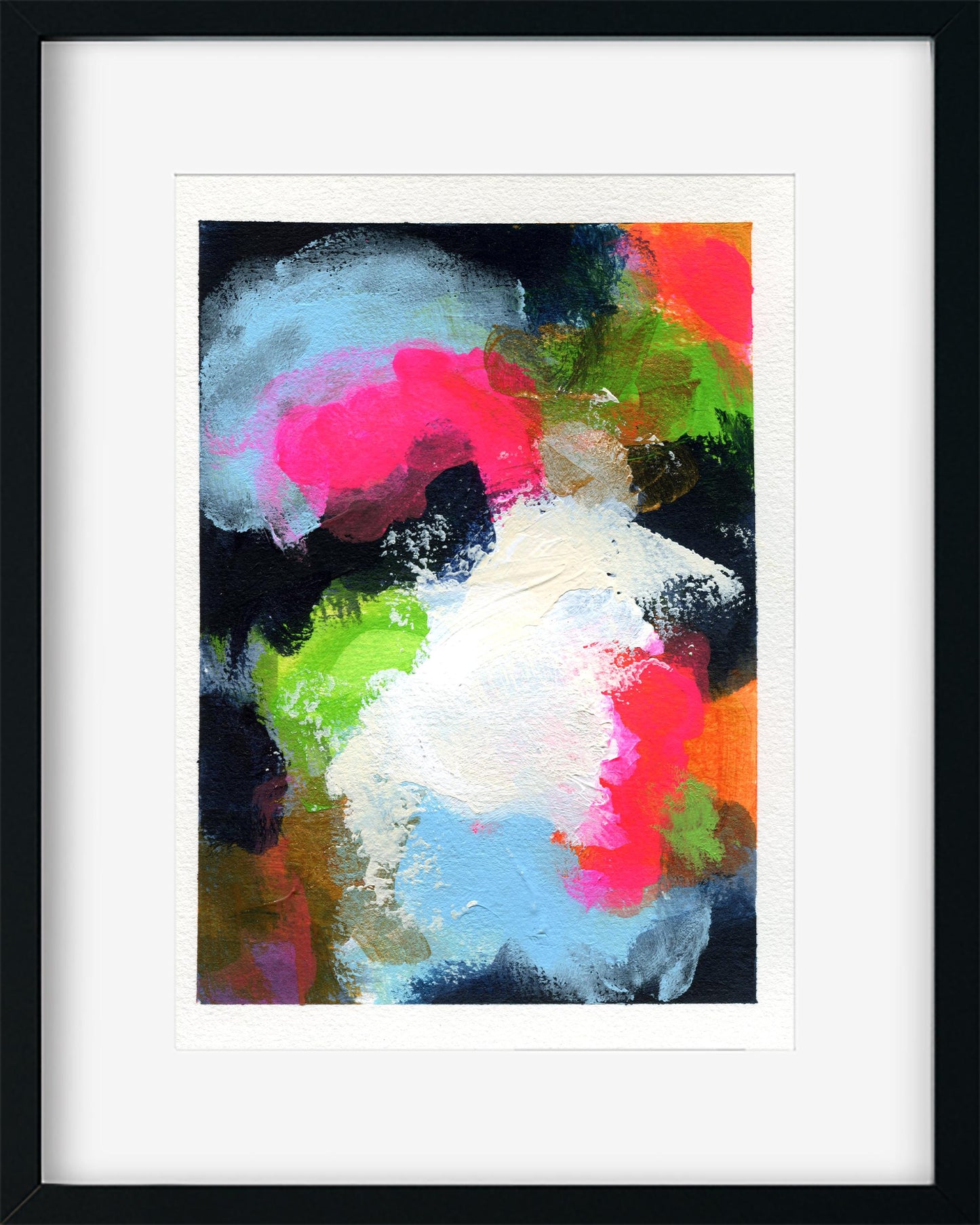 Abstract hand painted original watercolor painting 5x7, small wall gallery art, abstract wall art