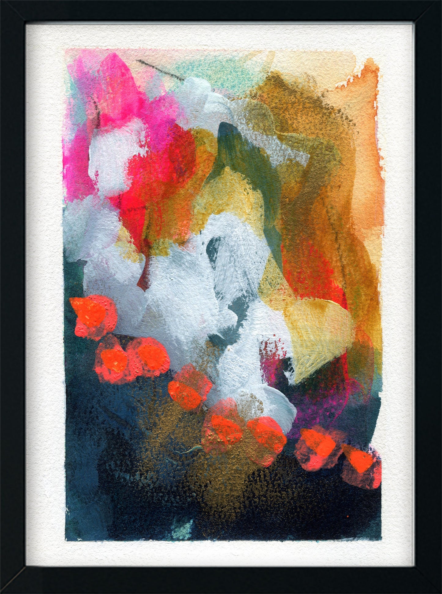 Abstract hand painted original watercolor painting 5x7, small wall gallery art, abstract wall art