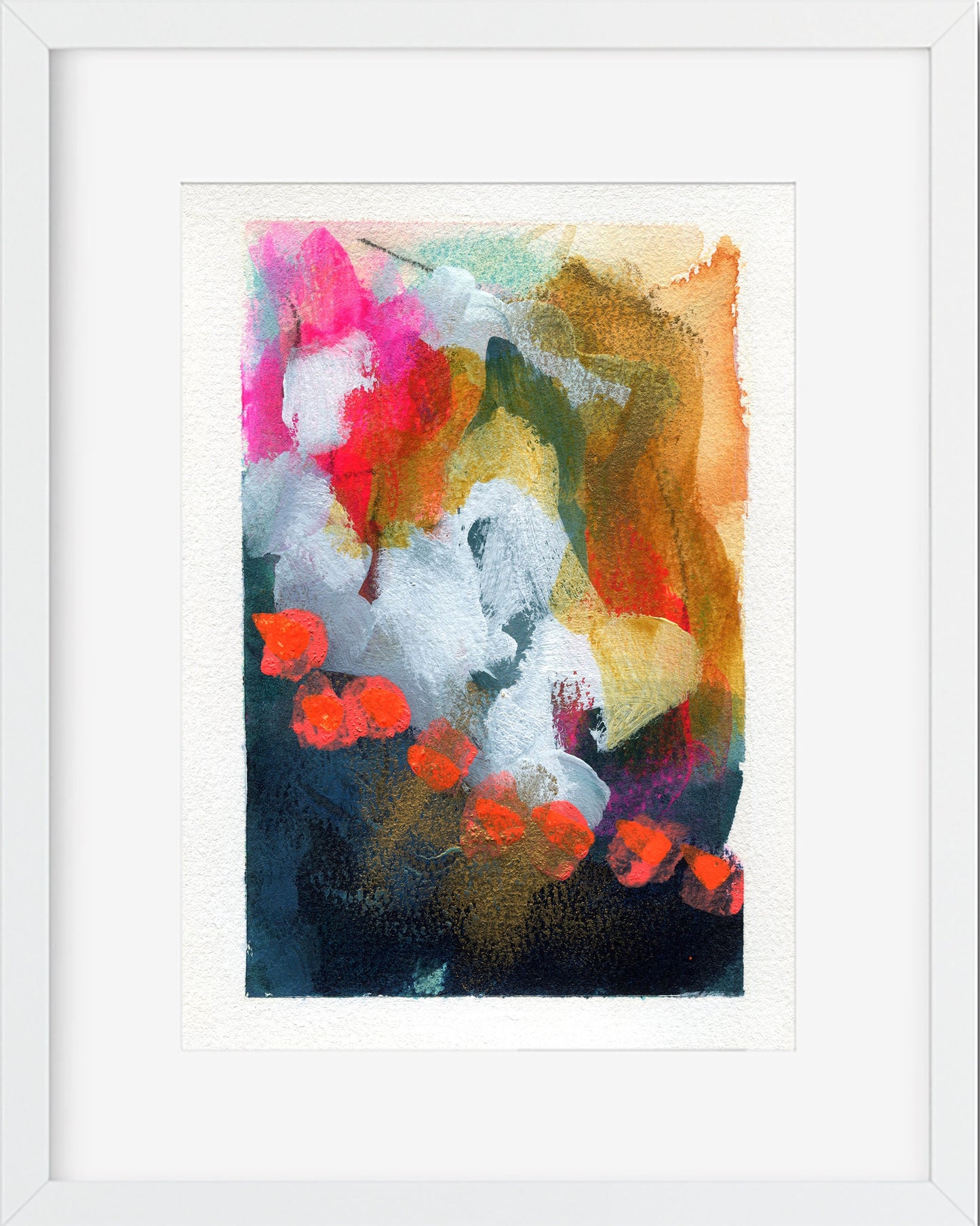 Abstract hand painted original watercolor painting 5x7, small wall gallery art, abstract wall art