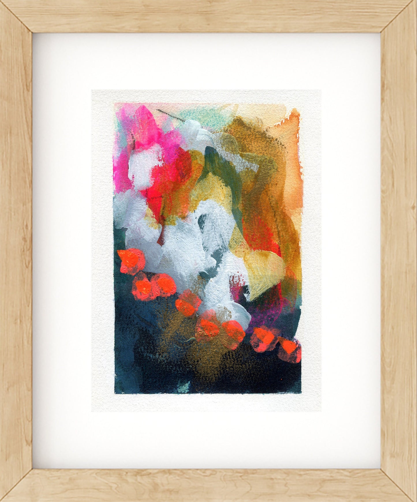 Abstract hand painted original watercolor painting 5x7, small wall gallery art, abstract wall art