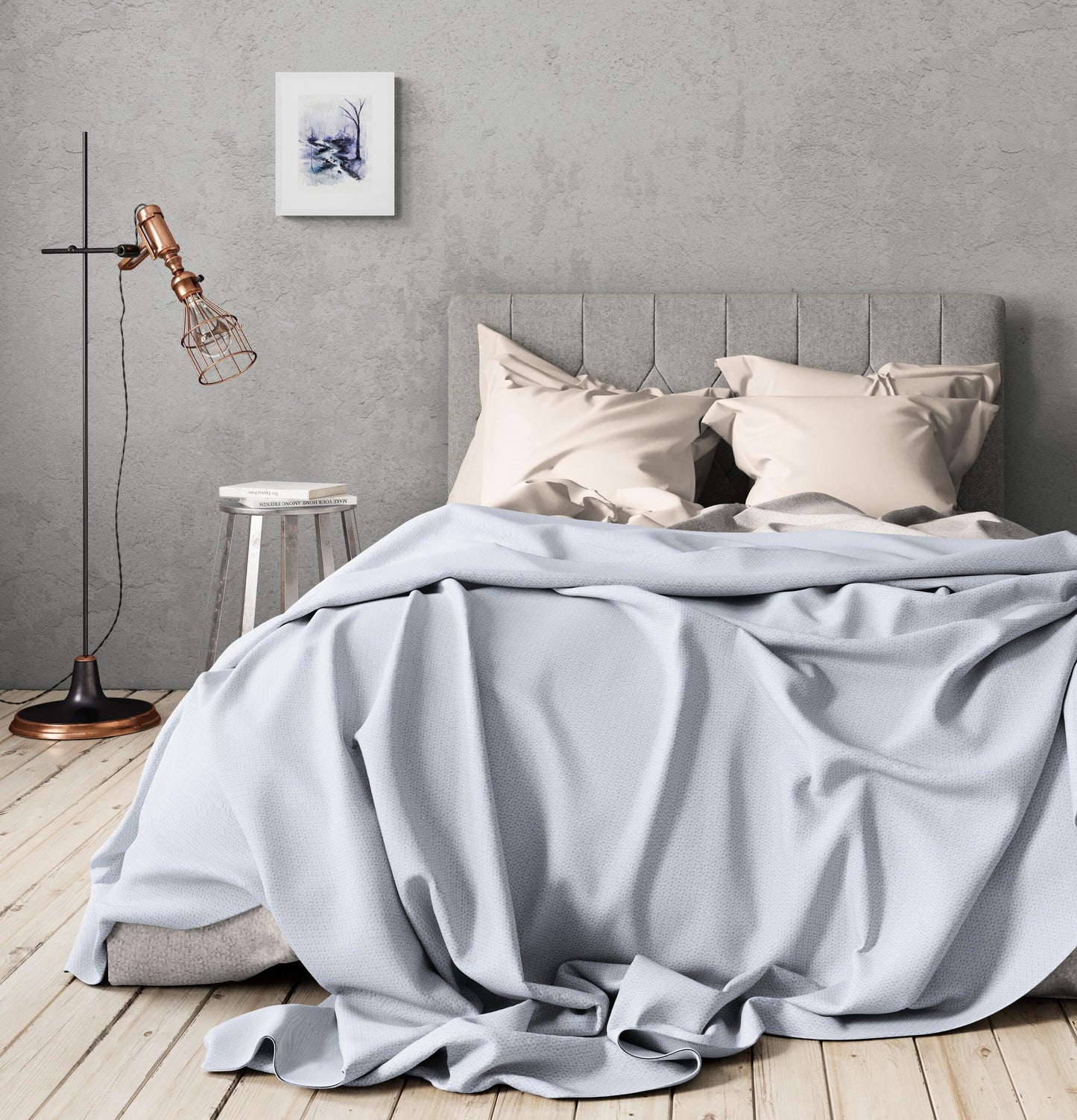 Atmospheric forest and creek original watercolor landscape painting, 9x12 hand painted on paper, whimsical landscape wall art