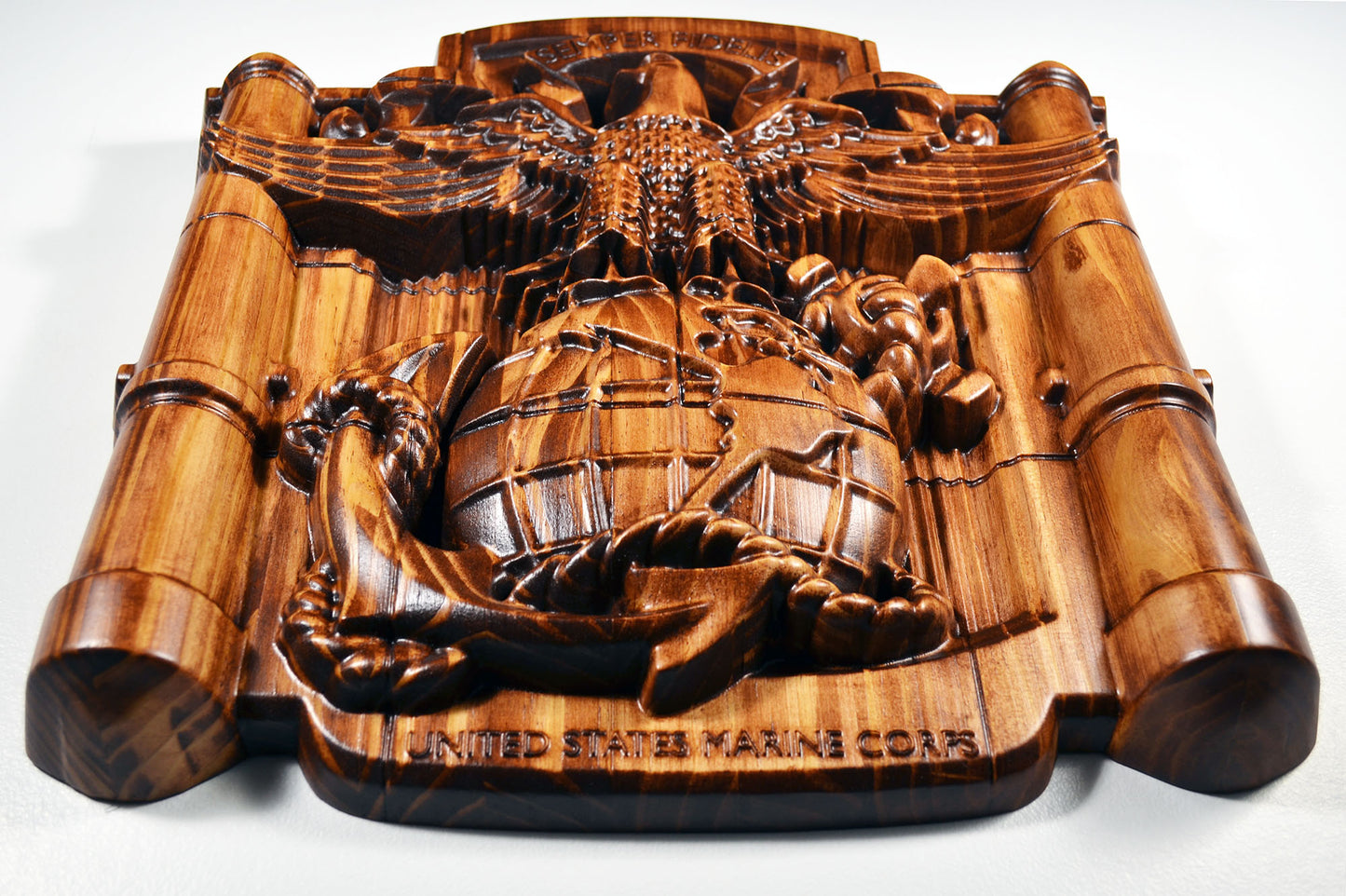 USMC MCRD Eagle Globe Anchor, Marine Corps, Military Plaque - Carved Effects