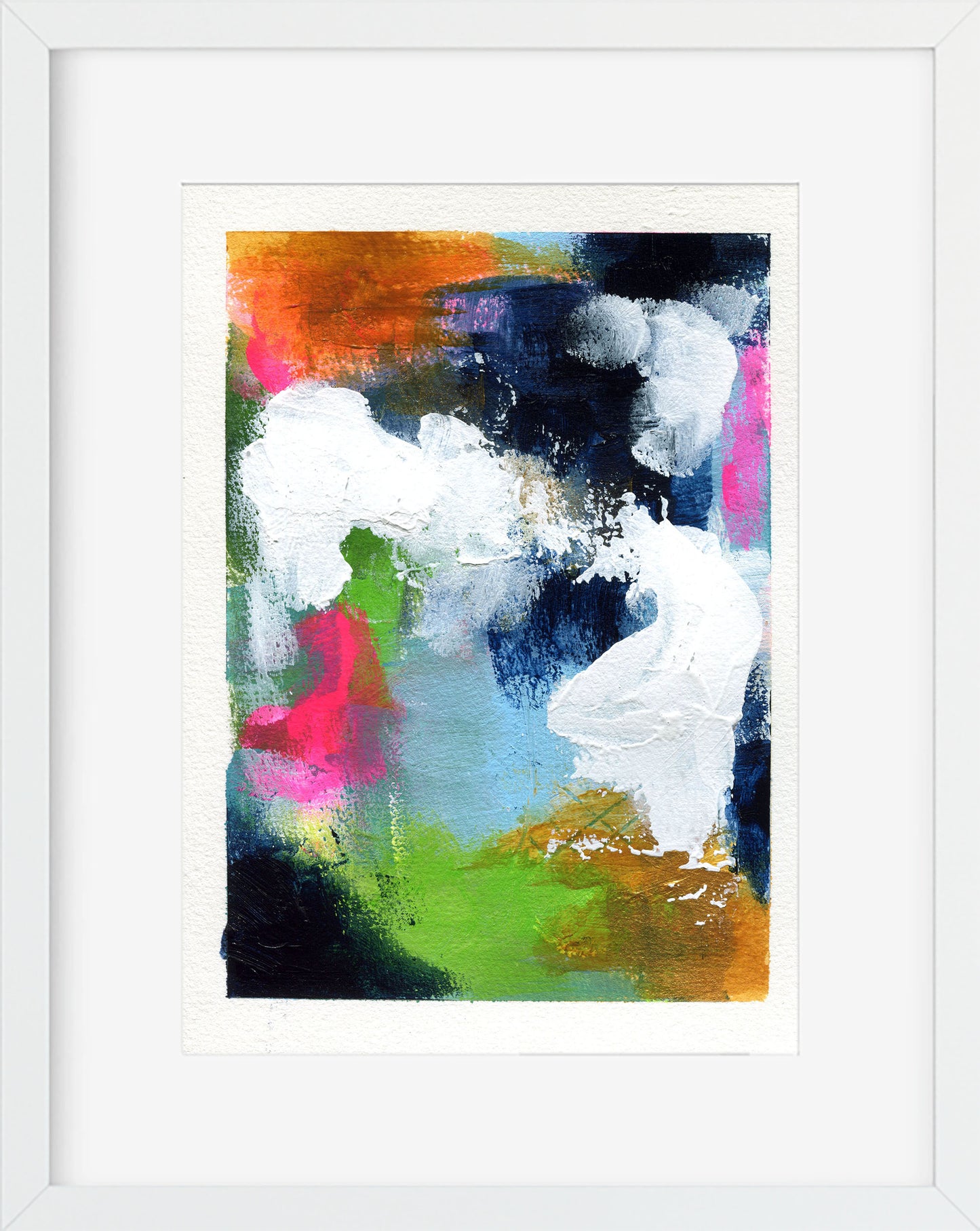 Abstract art print with multicolors on a white background