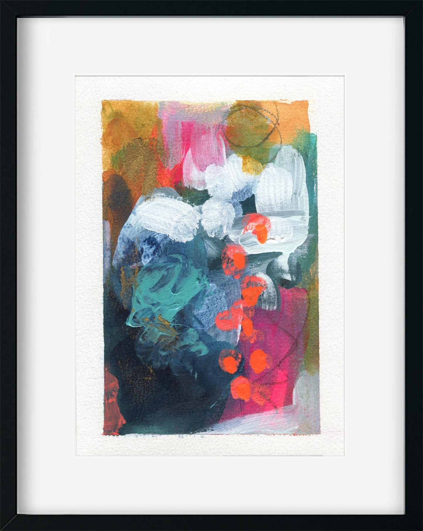 Abstract hand painted original watercolor painting 5x7, small wall gallery art, abstract wall art