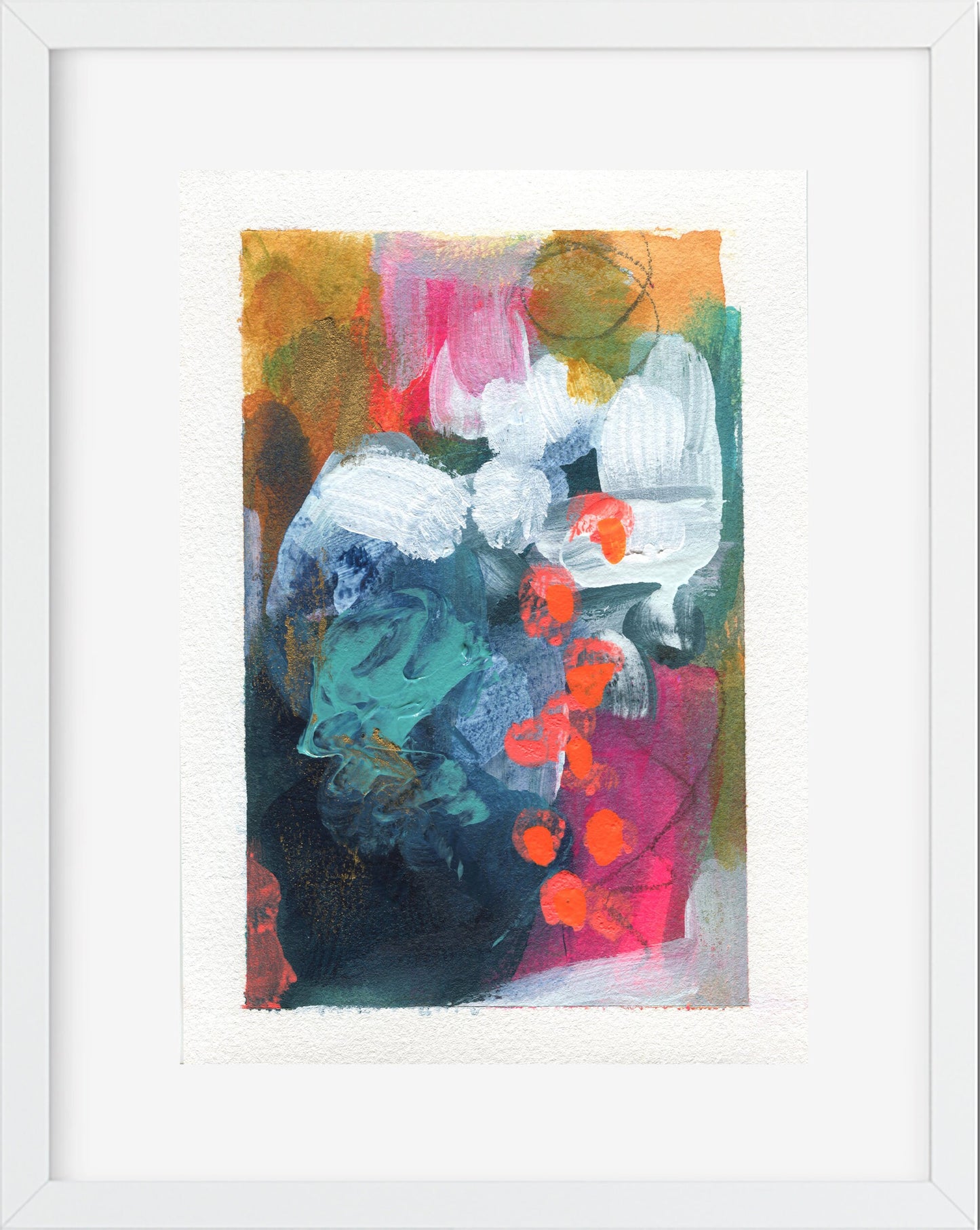 Abstract hand painted original watercolor painting 5x7, small wall gallery art, abstract wall art