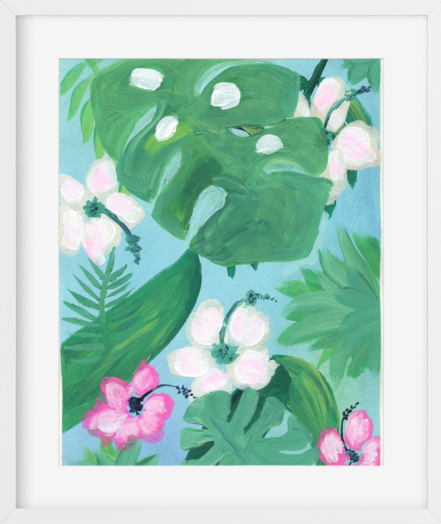 Monstera deliciosa gouache painting