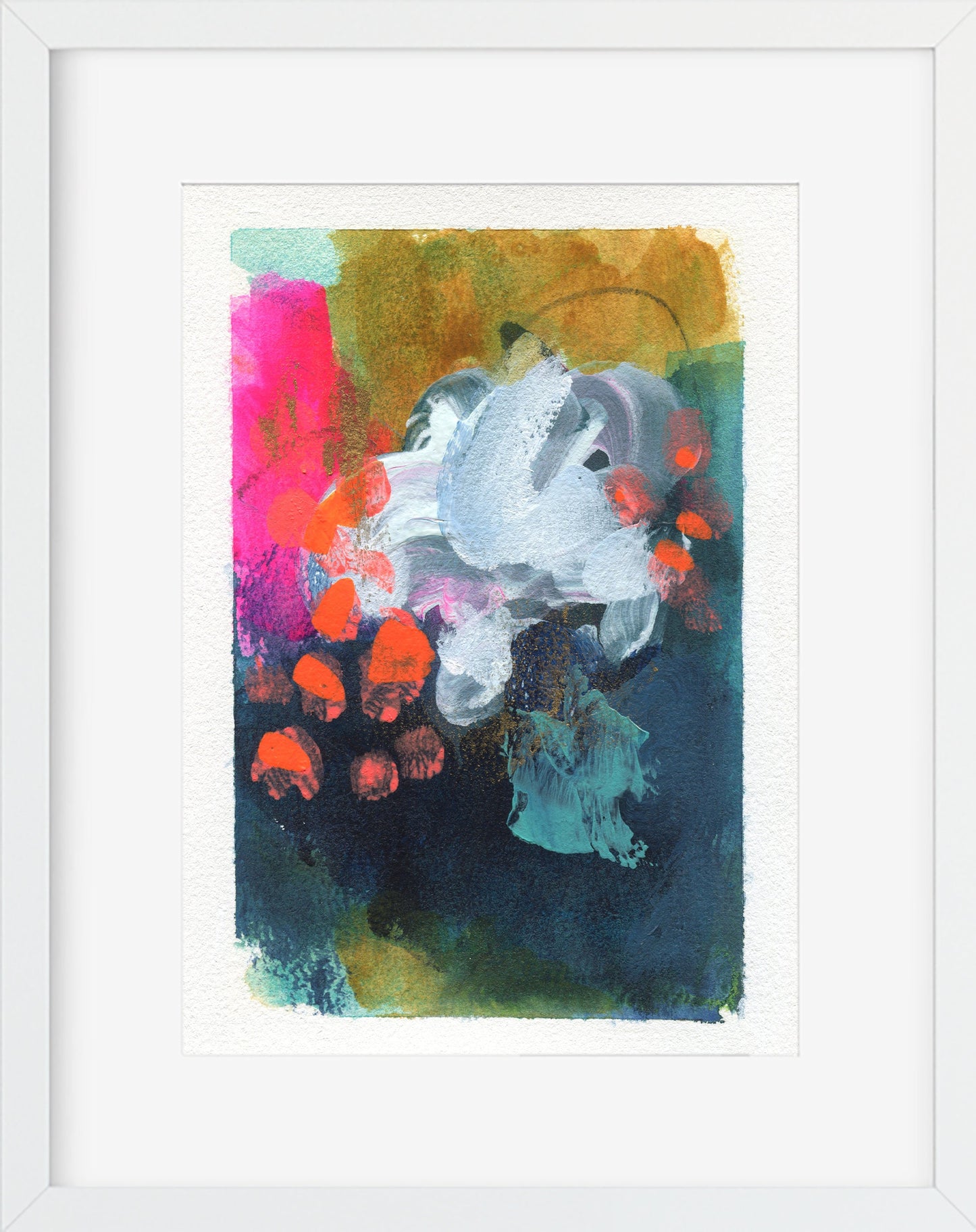 Abstract hand painted original watercolor painting 5x7, small wall gallery art, abstract wall art