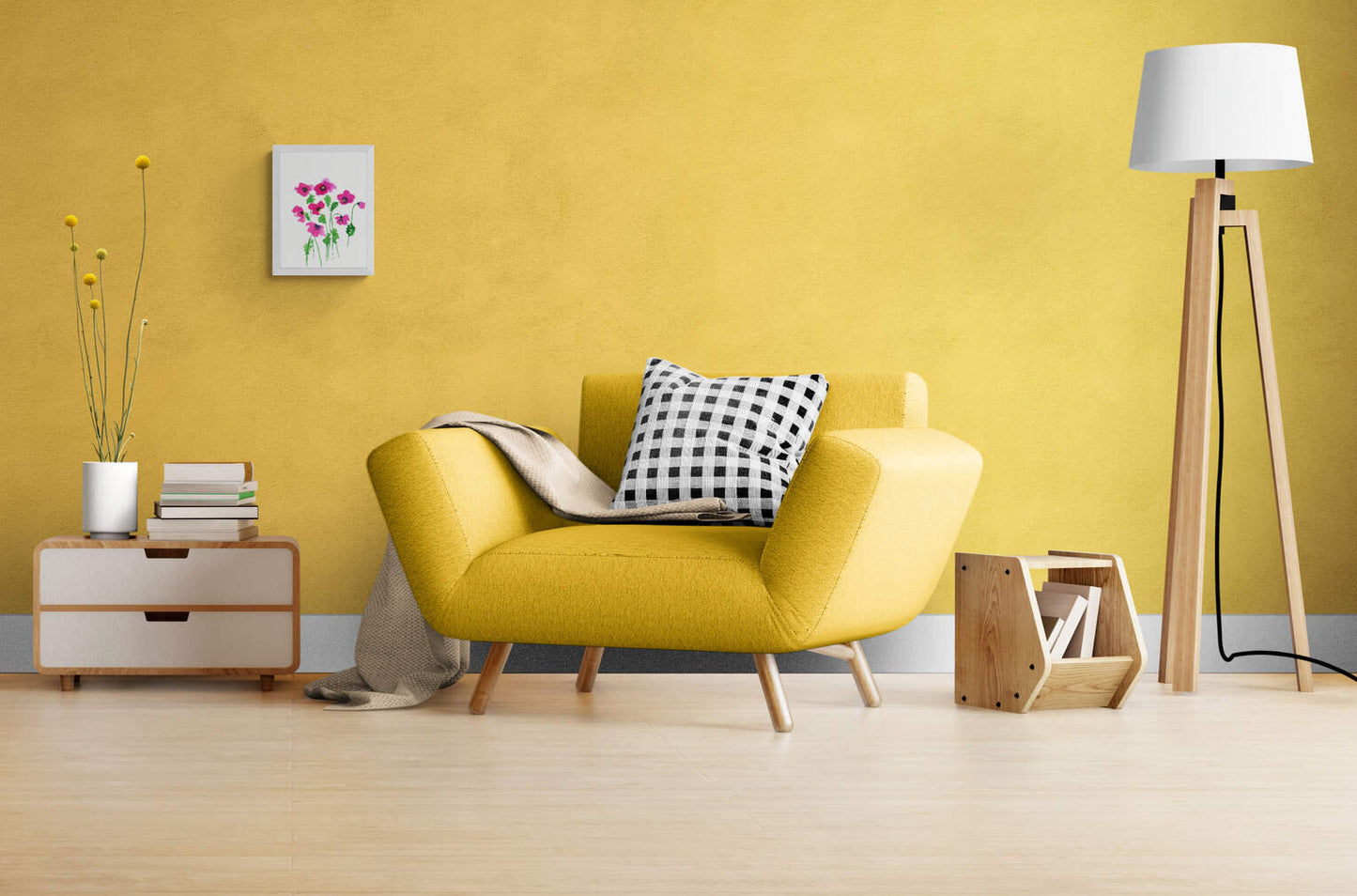 Red poppy watercolor painting