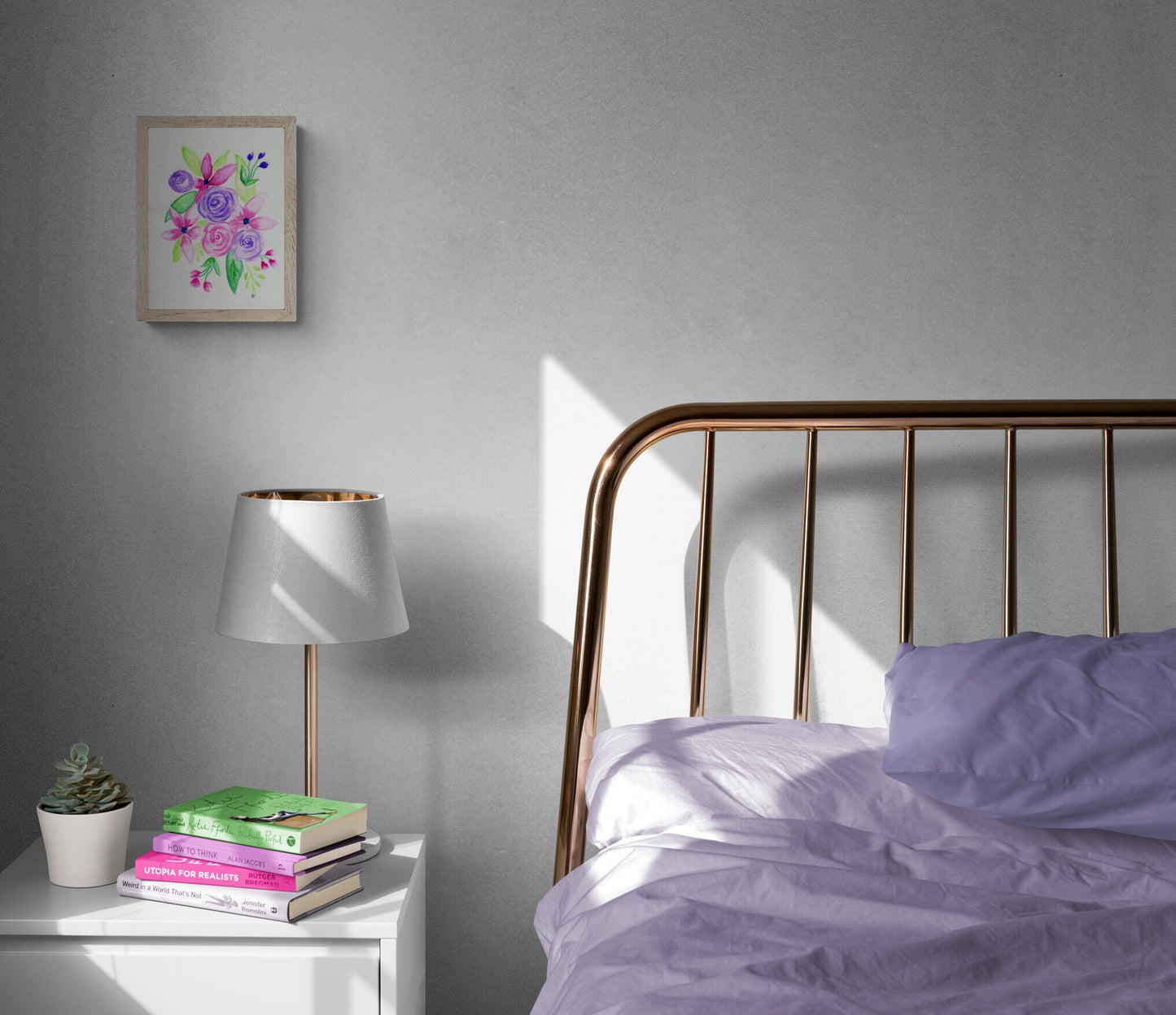 Rose and lily original watercolor painting