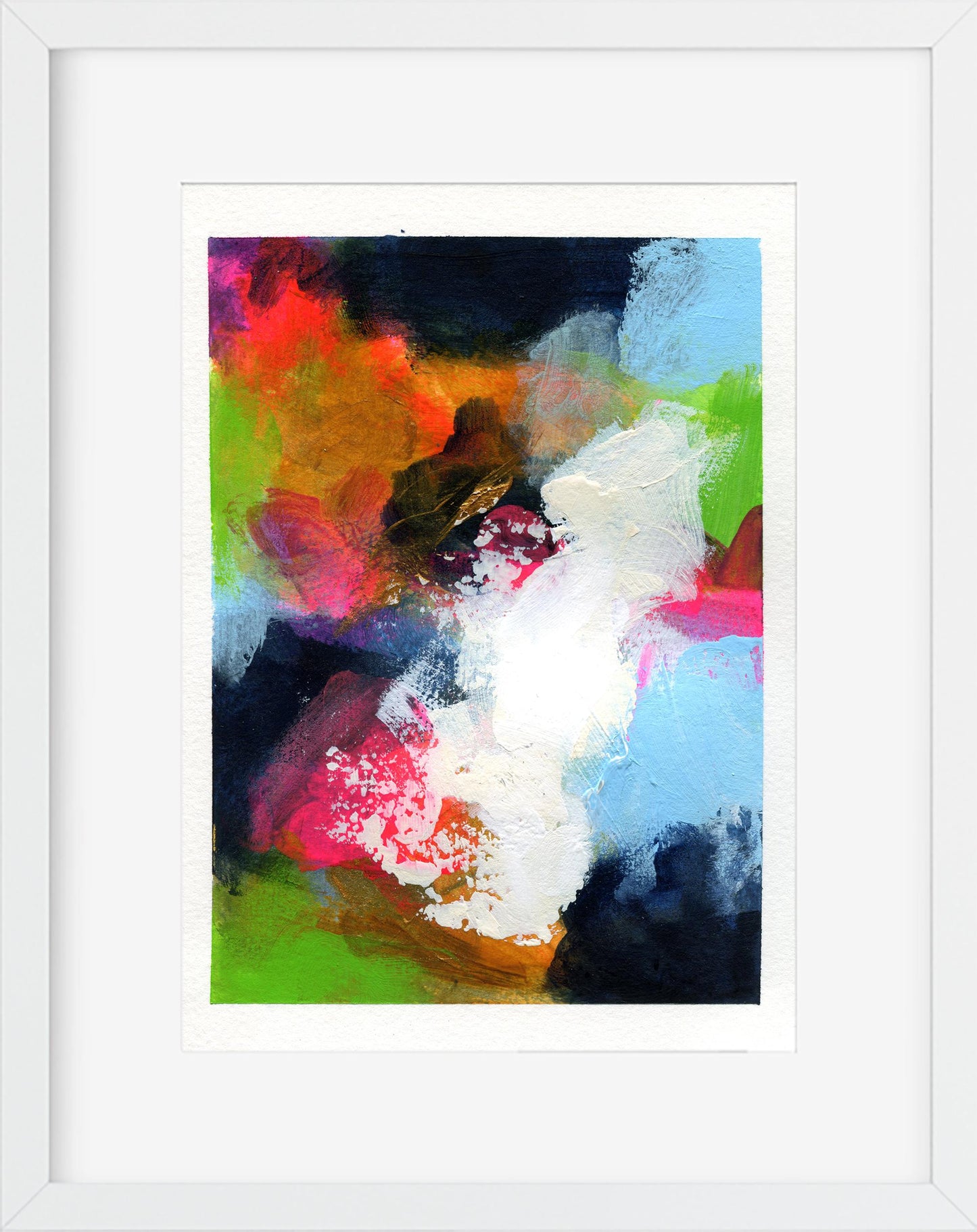 Abstract hand painted original watercolor painting 5x7, small wall gallery art, abstract wall art