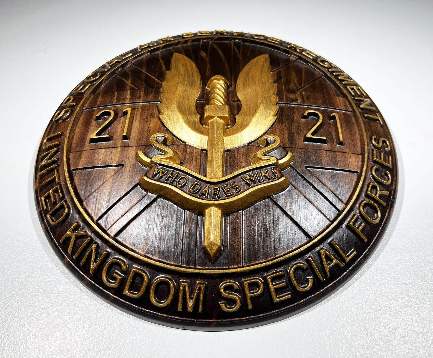 Special Air Service (SAS) 21 Emblem Java Gold 12" Unit Plaque