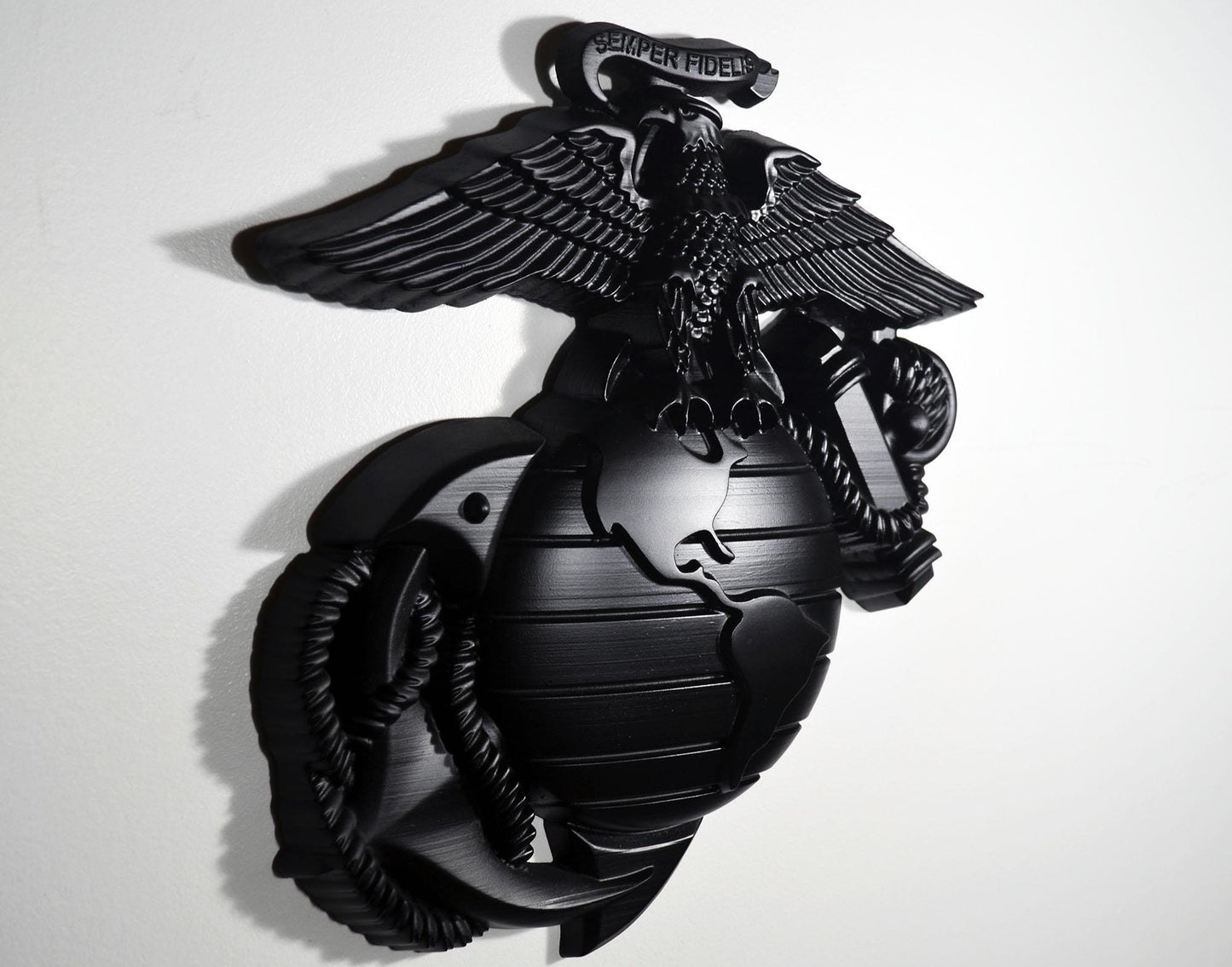 USMC Eagle Globe Anchor, Marine Corps, EGA, Matte Black Plaque