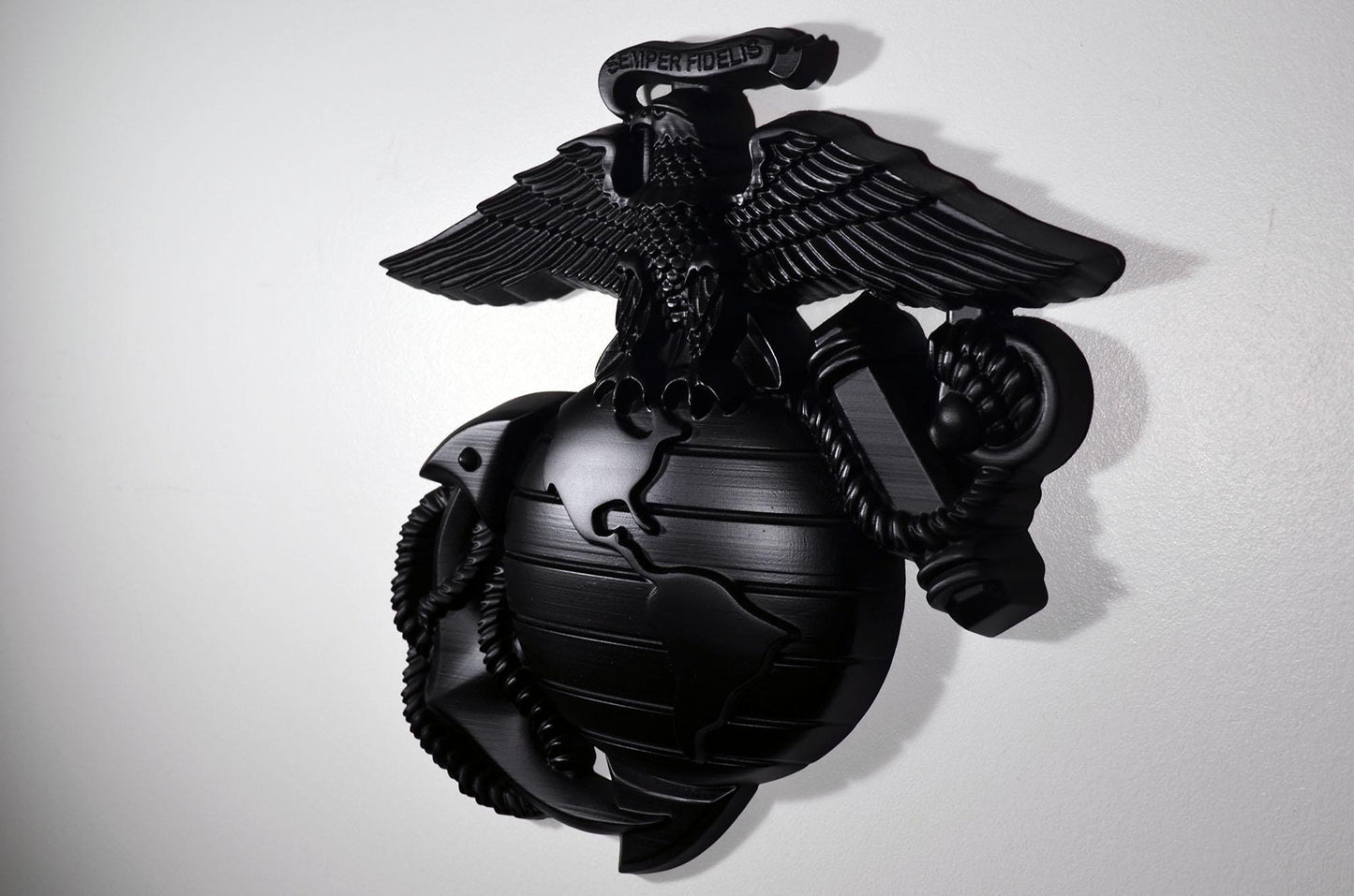 USMC Eagle Globe Anchor, Marine Corps, EGA, Matte Black Plaque