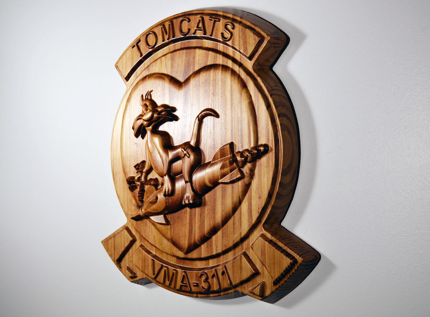 USMC Fighter Attack Squadron, VMFA-311, Tomcats, CNC 3d wood carving, military plaque