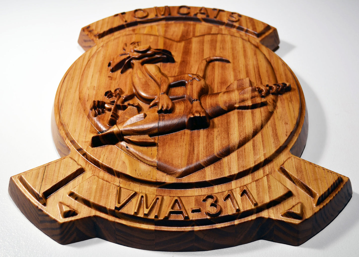USMC Fighter Attack Squadron, VMA-311, Tomcats, CNC 3d wood carving, military plaque - Carved Effects