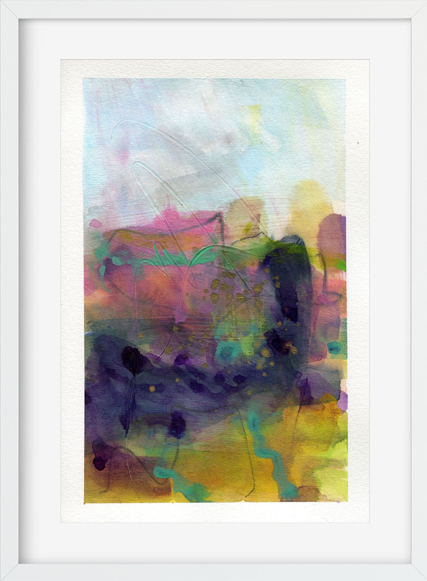 abstract mixed media landscape painting