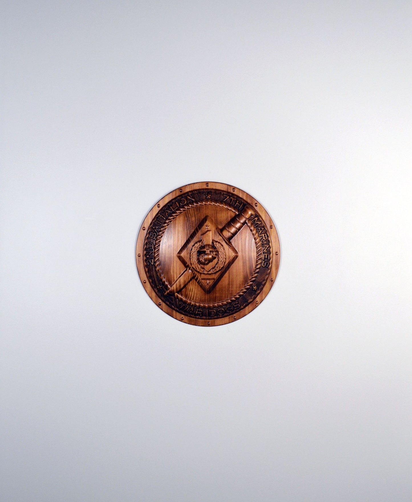 USMC 2nd Battalion 7th Marines, USMC 3d wood carving, military plaque