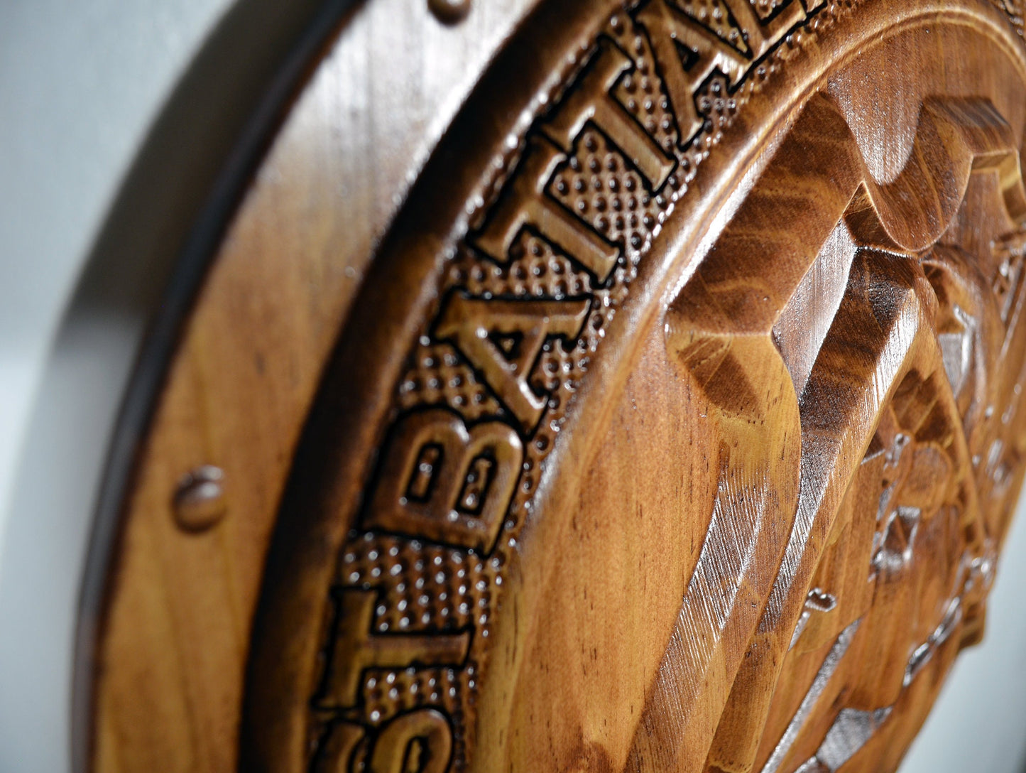 USMC 1st Battalion 9th Marines, USMC The Walking Dead 3d wood carving stained, military plaque