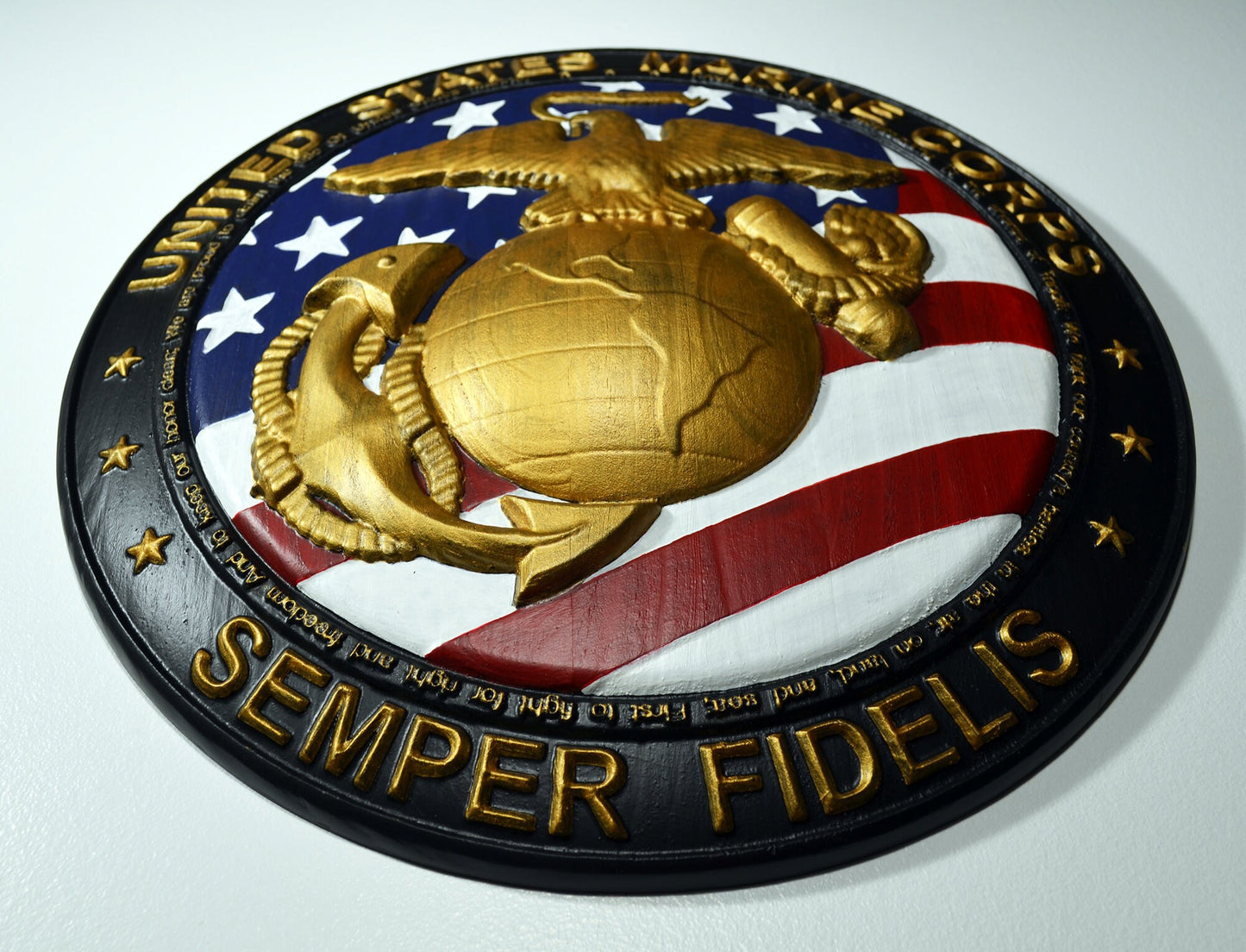 EGA US Flag Marine Corps Marines' Hymn, CNC, military plaque
