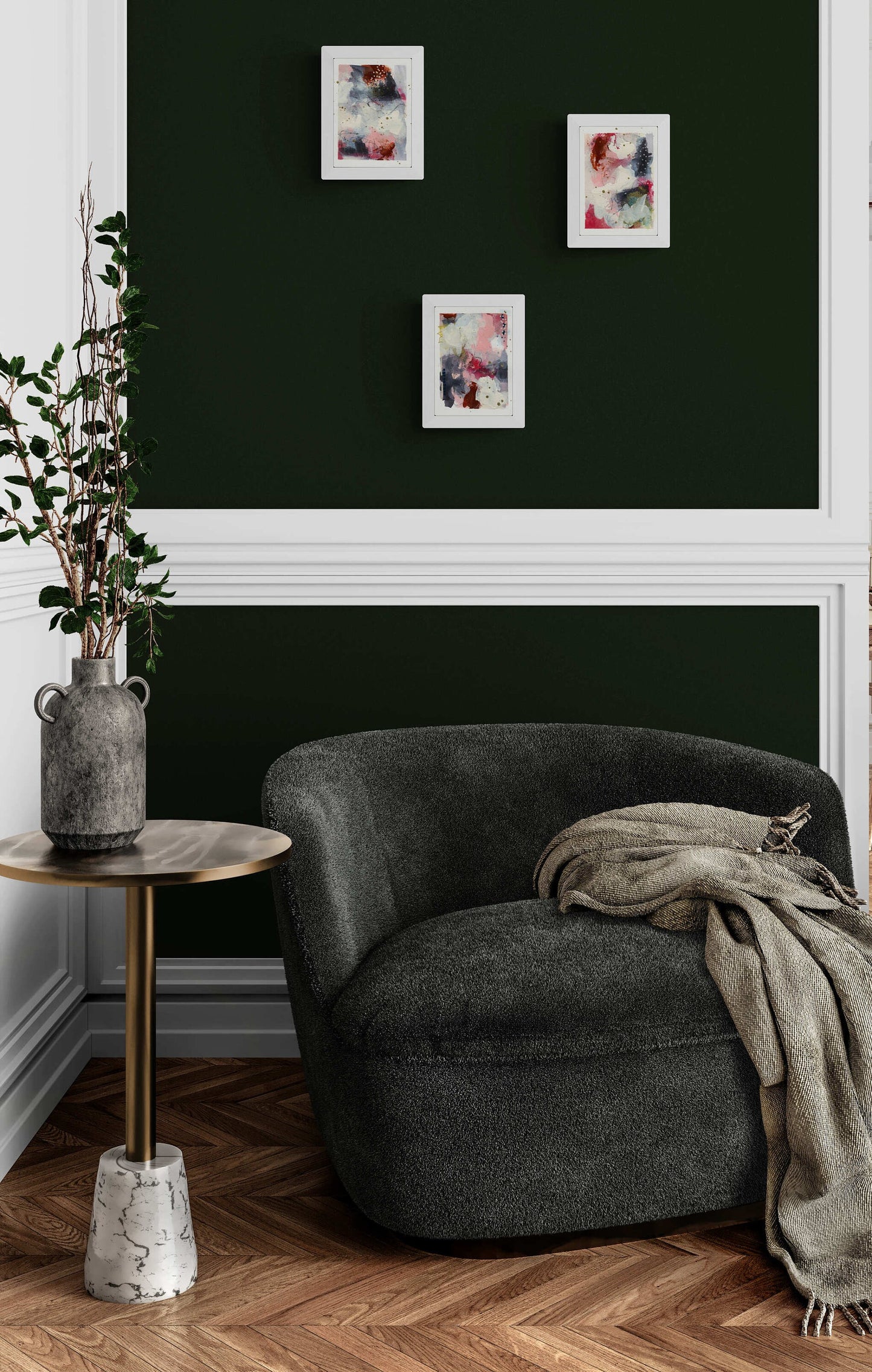 Abstract original watercolor painting trio 5x7, set of 3 original watercolor paintings, small wall gallery art - Carved Effects