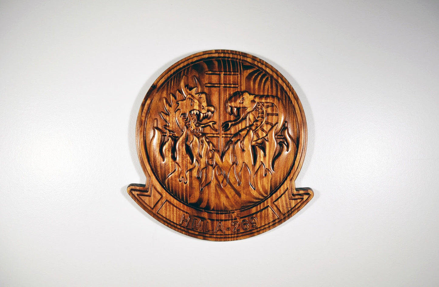 USMC HMLA-269 Marine Light Attack Helicopter Squadron 269, The Gunrunners Marine Corps, 3d wood carving military plaque 11"