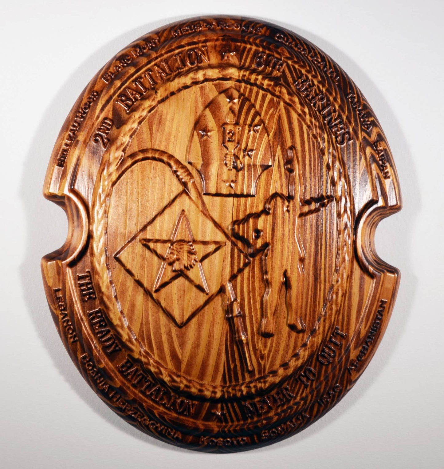 USMC 2nd Battalion 6th Marine , 3d wood carving, US Marine Corps