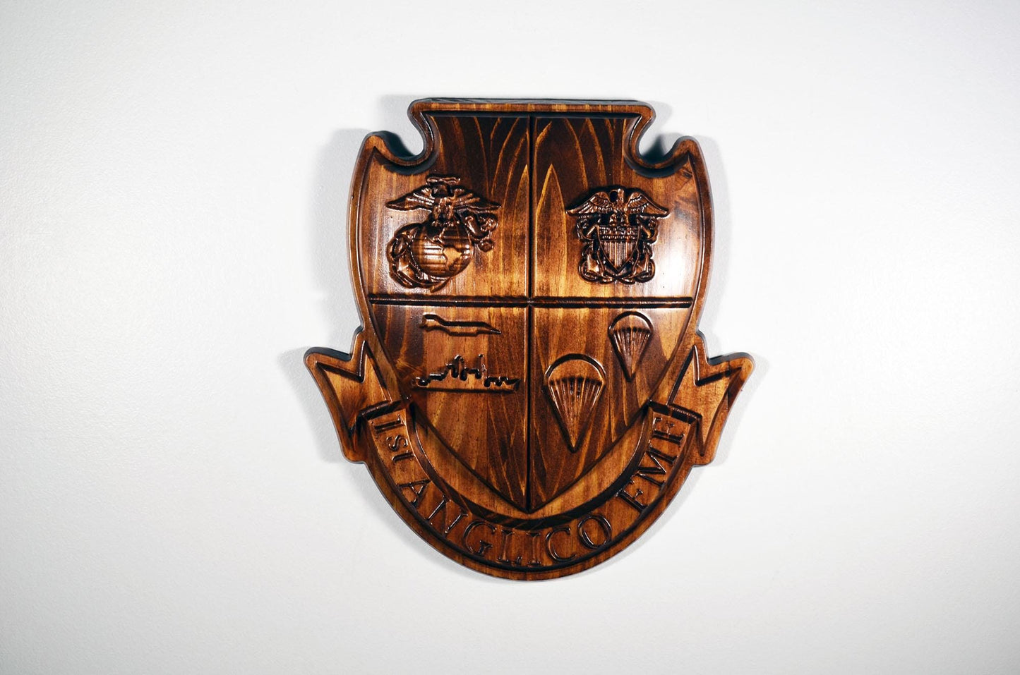 USMC 1st Anglico 12", Unit Emblem, US Marine Corps, military plaque