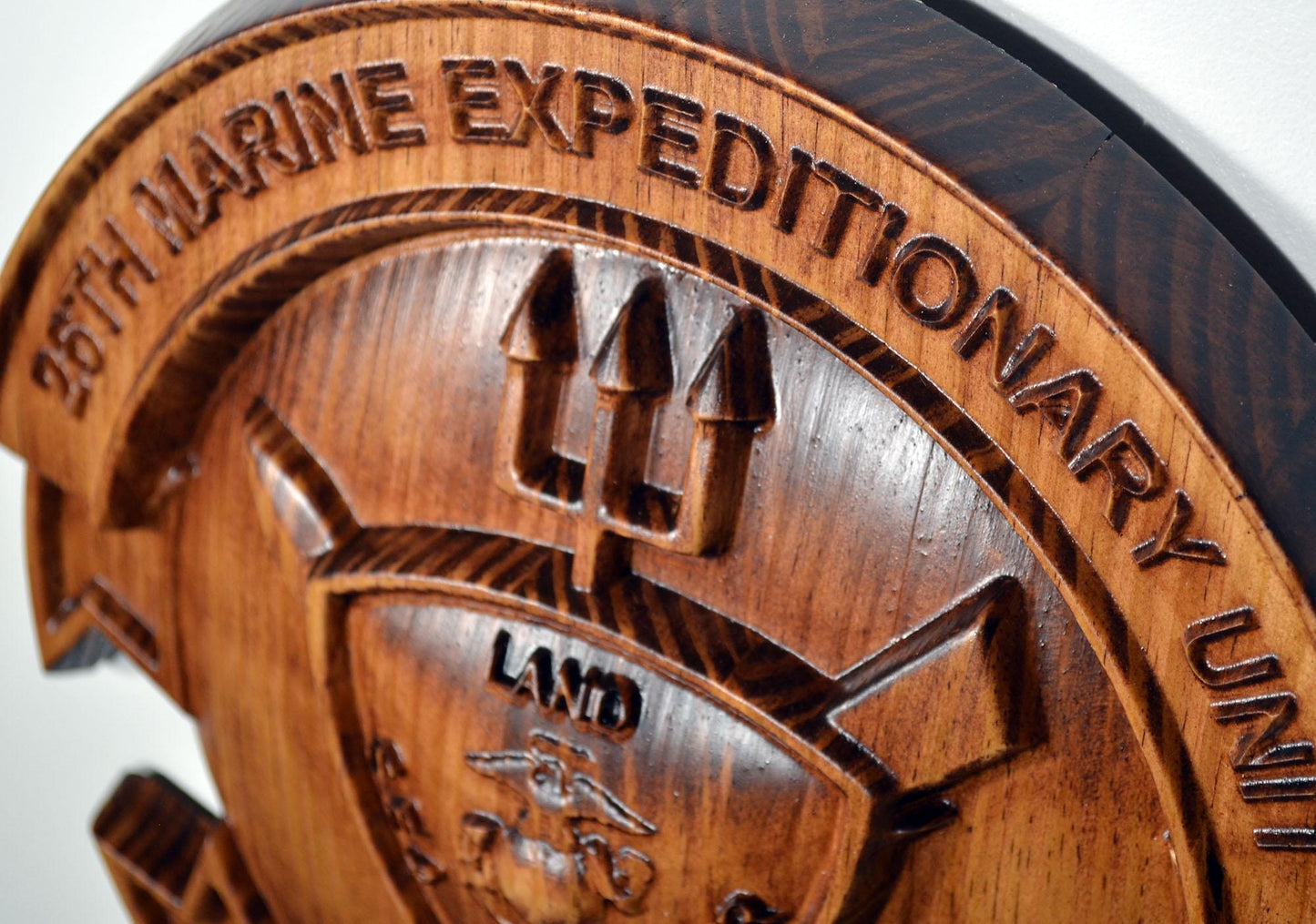 USMC 26th Marine Expeditionary Unit, 12" 3d wood carving, military plaque