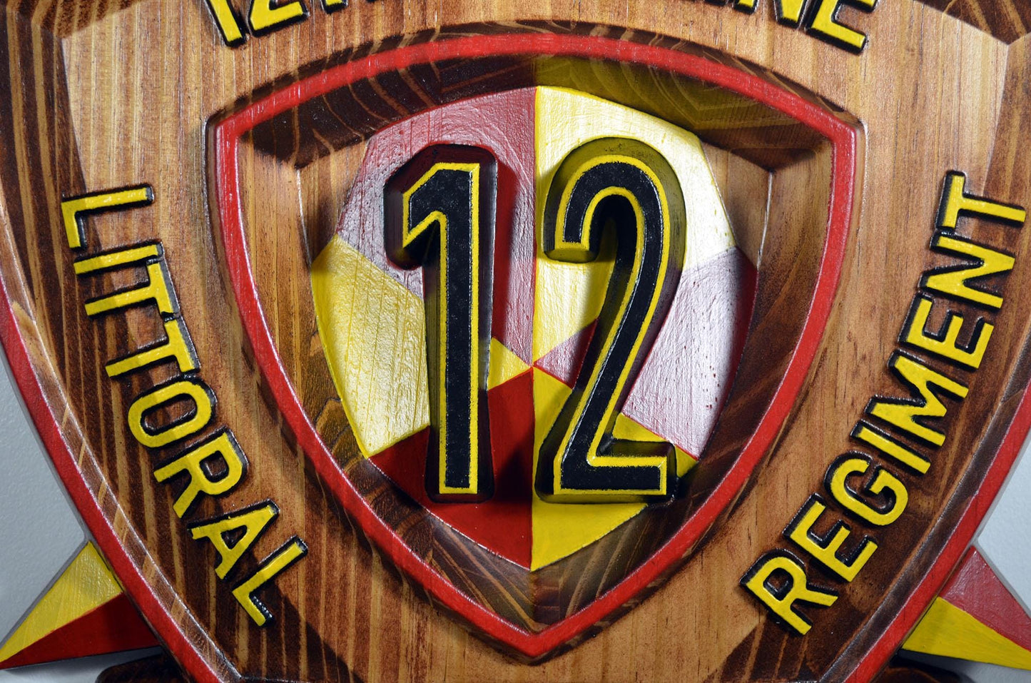 USMC 12th Marine Littoral Regiment, Painted 15" Military Plaque