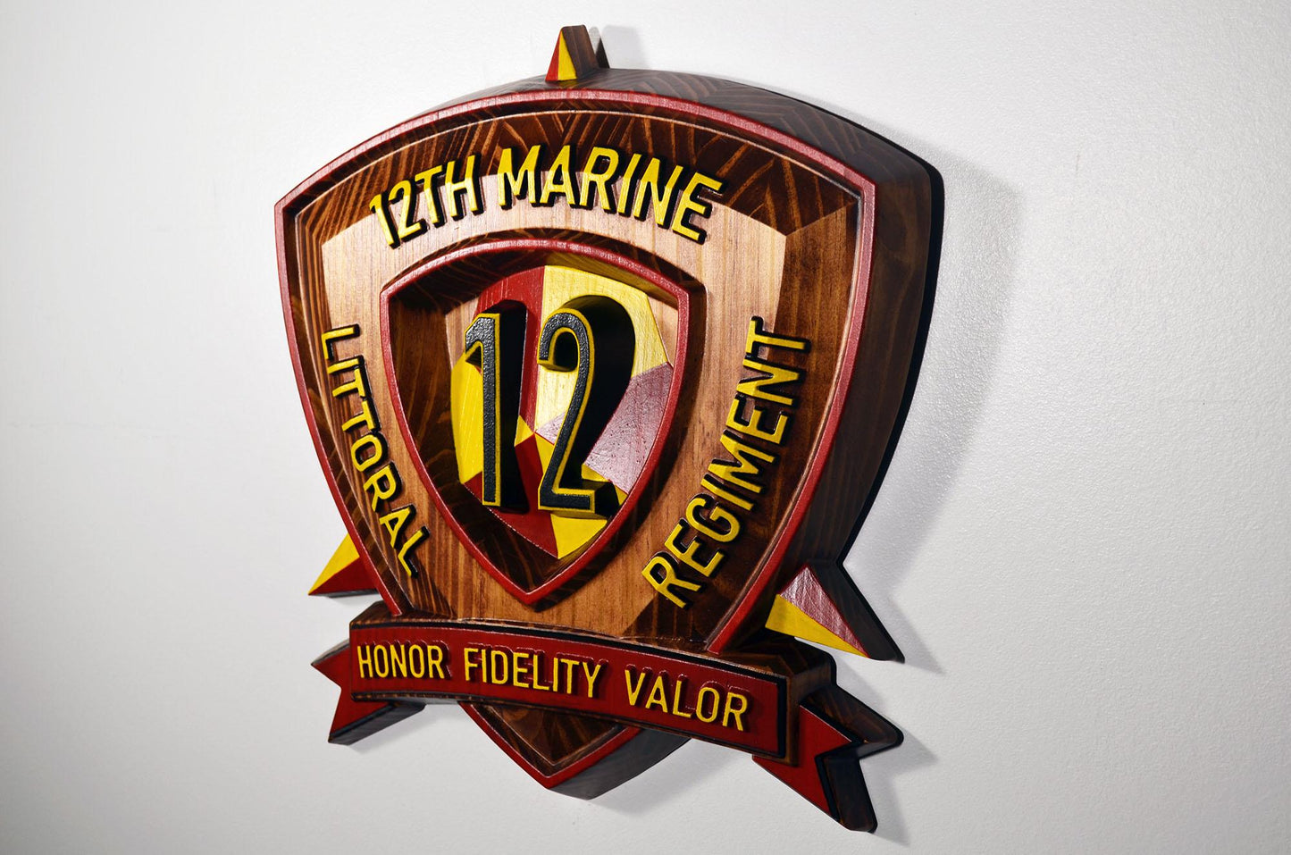 USMC 12th Marine Littoral Regiment, Painted 15" Military Plaque