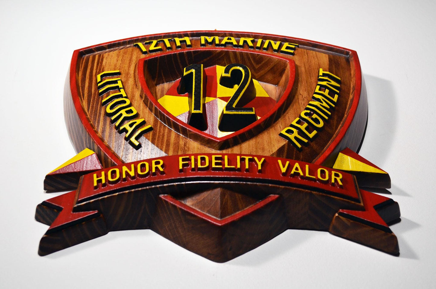 USMC 12th Marine Littoral Regiment, Painted 15" Military Plaque