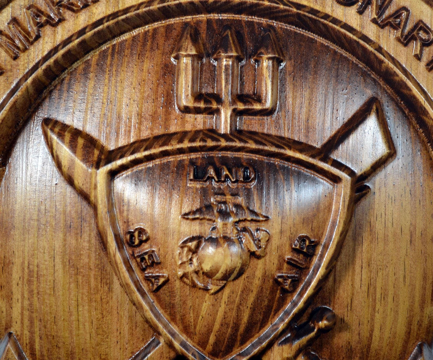 USMC 26th Marine Expeditionary Unit, 12" 3d wood carving, military plaque