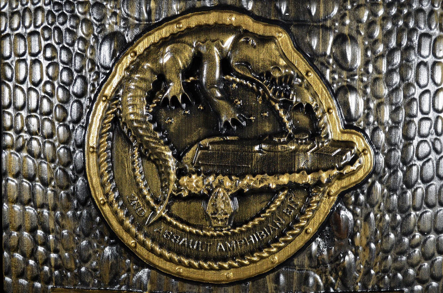 USMC 2nd Assault Amphibian Battalion, 2nd Tracs Black and Brass, military plaque
