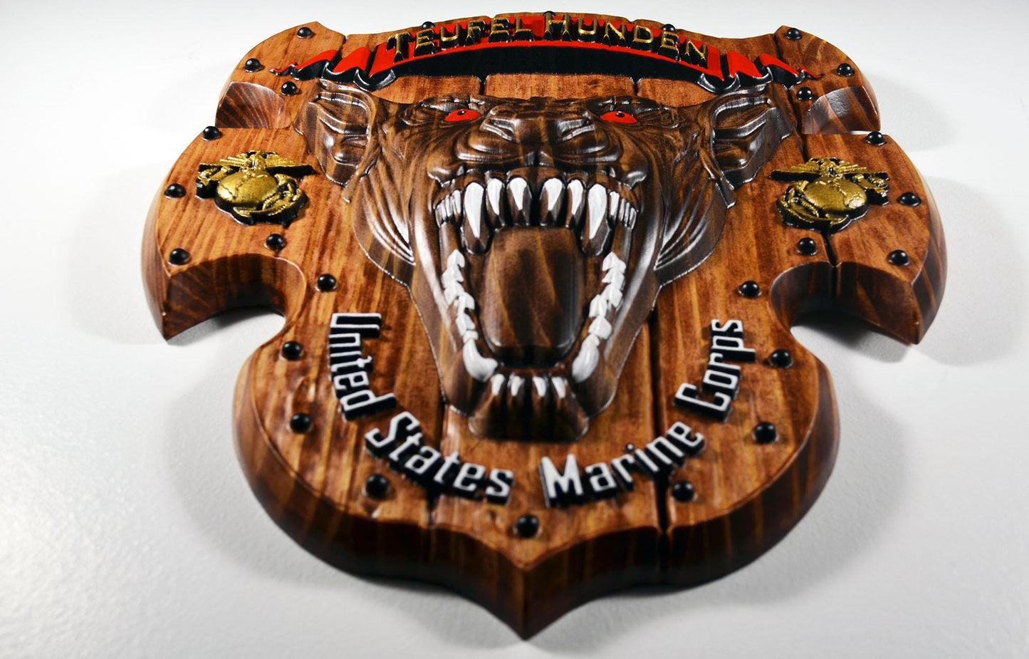 USMC Devil Dog 15" Teufel Hunden Military Plaque