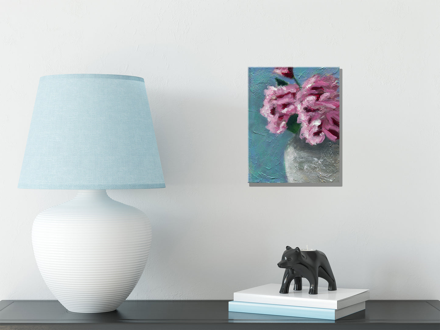 Roses painting on canvas 8x10, hand painted original small wall floral artwork, gallery wall acrylic wall art, canvas wall art
