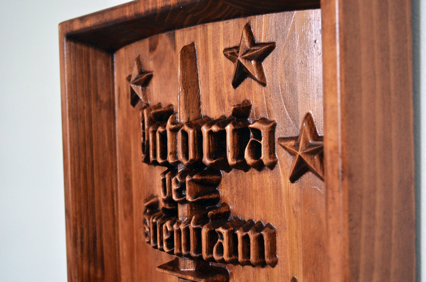 USMC Marine Raiders Training Center, Marine Special Operations Regiment, stained 3d wood carving, military plaque - Carved Effects