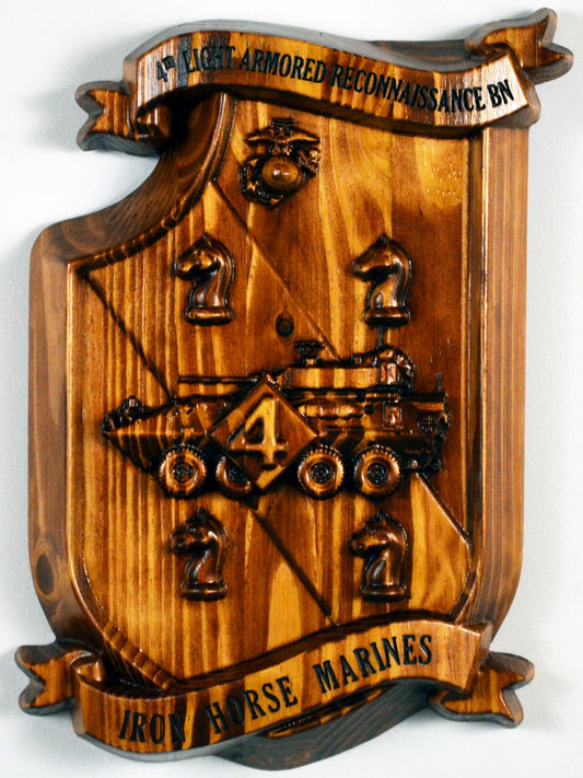 USMC 4th Light Armored Reconnaissance Battalion, USMC 3d wood carving - Carved Effects