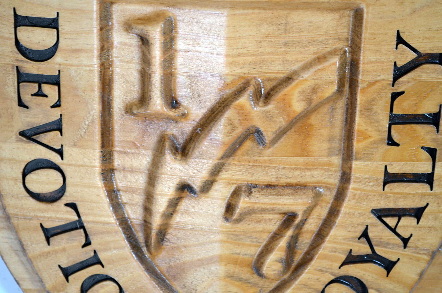 USMC 1st Battalion 7th Marine Division,  3d wood carving, military plaque