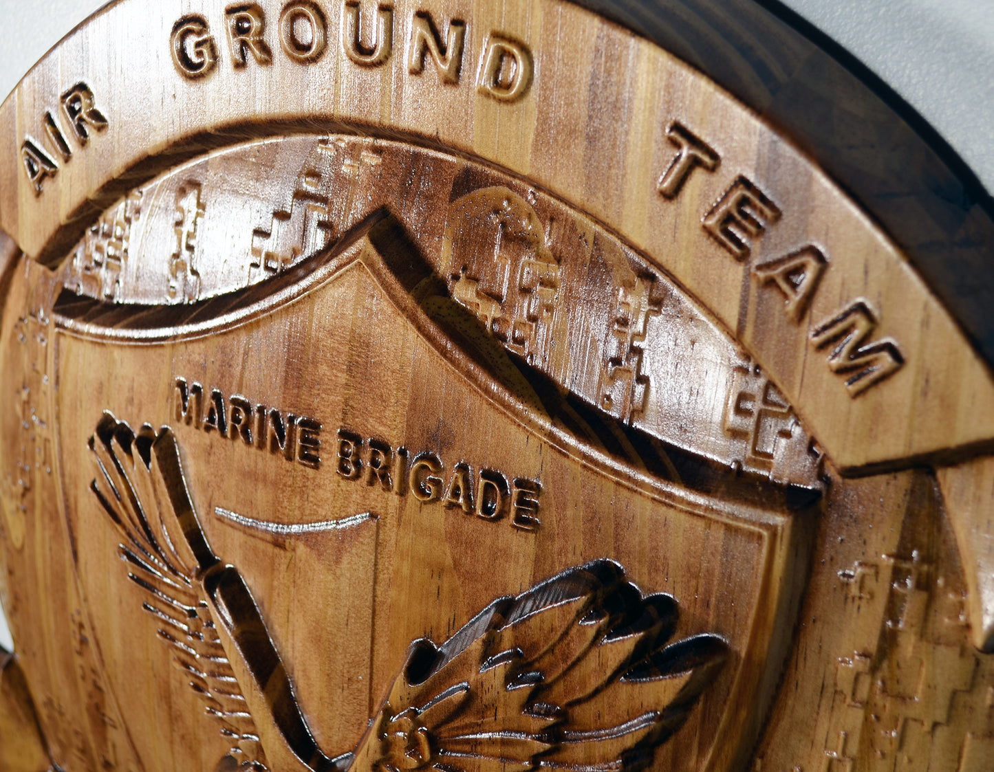 USMC 1st Marine Expeditionary Brigade (1st MEB), CNC 3d wood carving, military plaque
