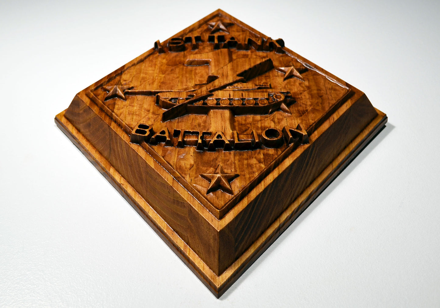 USMC 1st Tank Battalion, US Marine Corps, 3d wood carving, military plaque