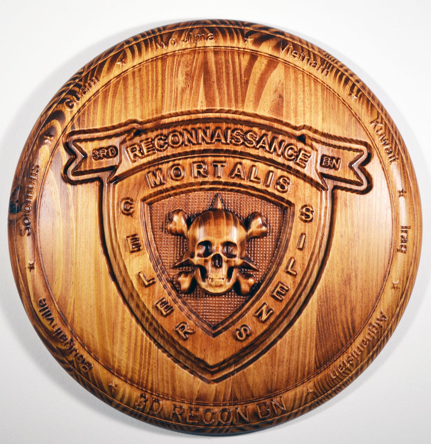 USMC 1st Reconnaissance Battalion, Marine Corps Special Forces, CNC 3d wood carving, military plaque