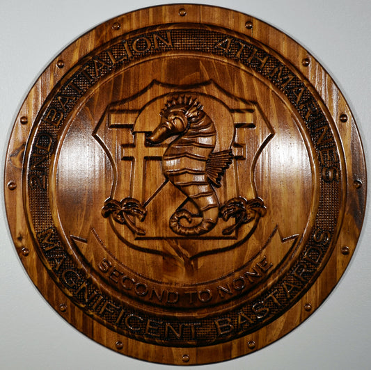 USMC 2nd Battalion, 4th Marines, Unit Emblem, US Marine Corps, military plaque